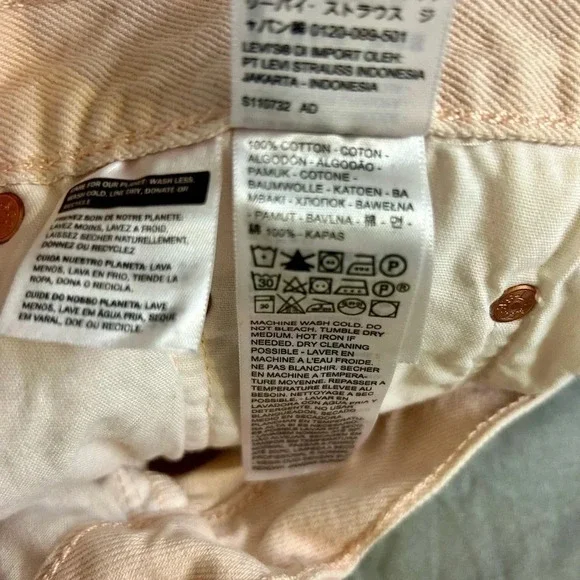 💖”Levi’s 501” Baby Pink Distressed Cut Off Short w/ Fringe Size 27💗 - Picture 7 of 14